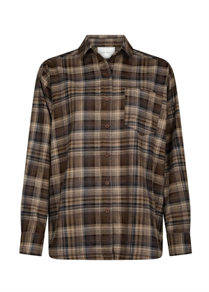 Dalma flannel skjorte Dark Taupe Neo Noir